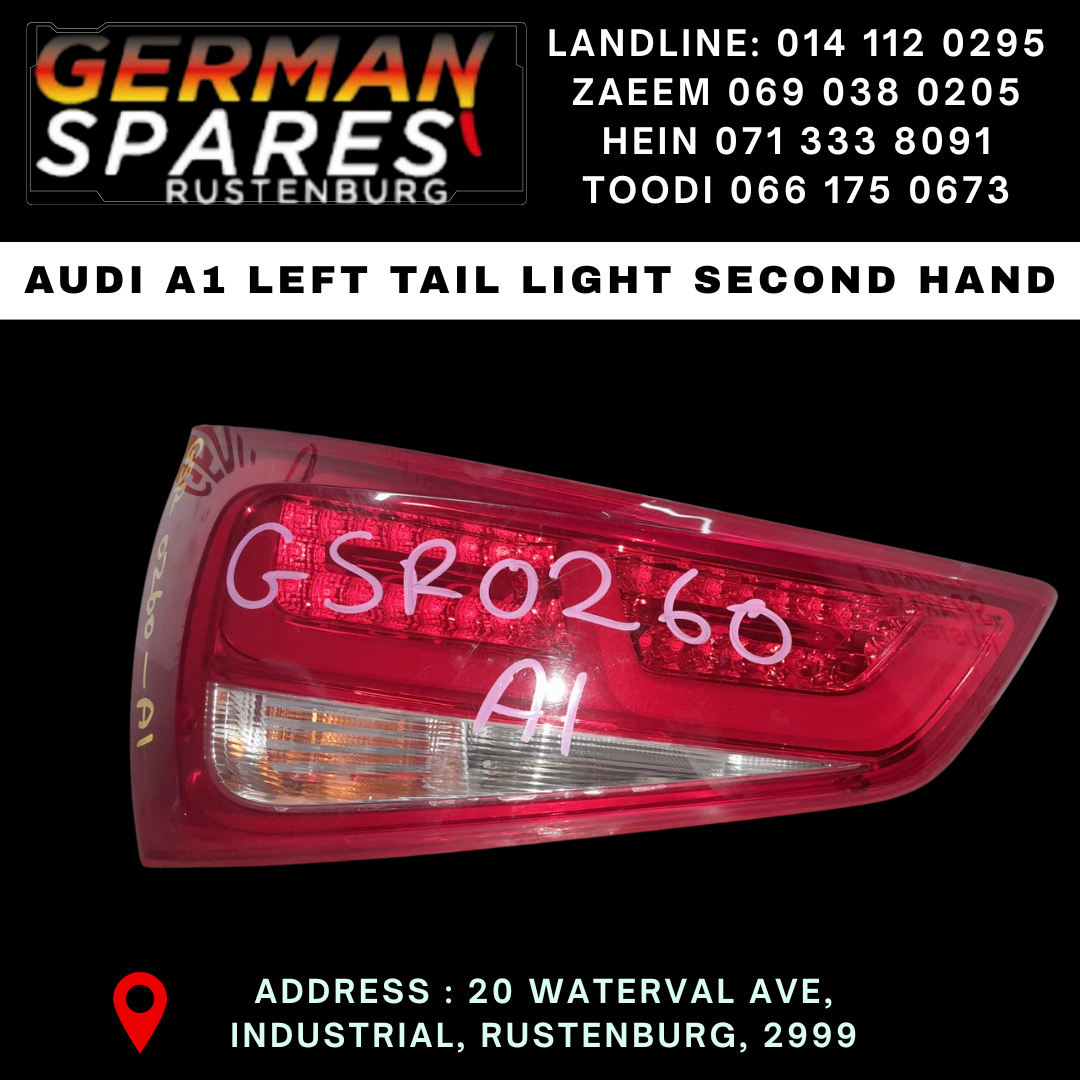Audi A1 Left Tail Light – Second Hand - Private Seller Audi A1 Left Tail Light – Second Hand - Private Seller