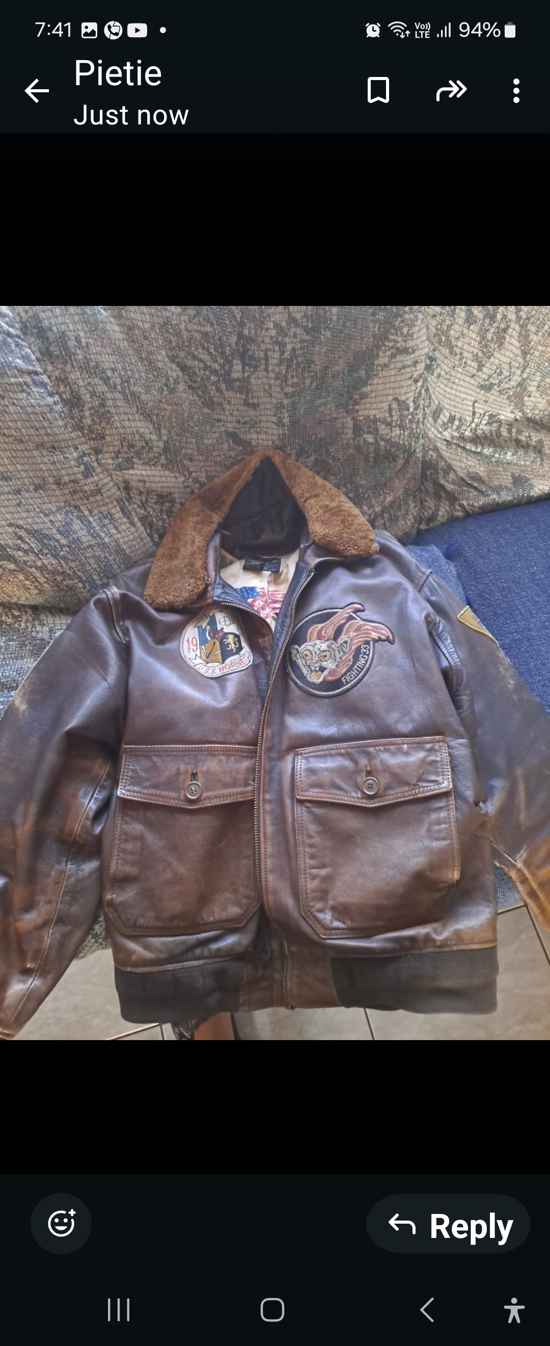 US navy father and son avirex bomber jacket.