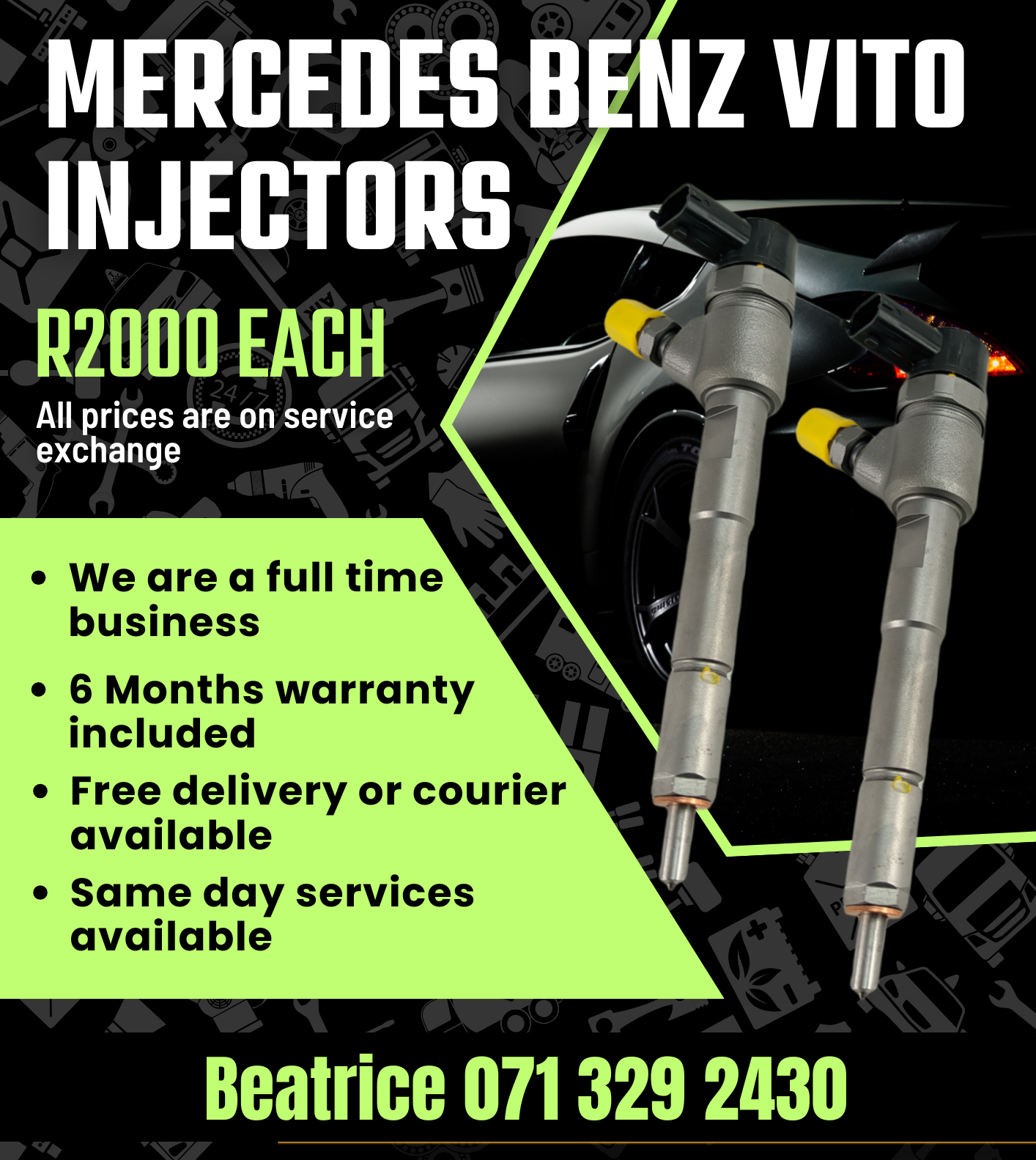 MERCEDES BENZ VITO DIESEL INJECTORS FOR SALE WITH WARRANTY - Private Seller MERCEDES BENZ VITO DIESEL INJECTORS FOR SALE WITH WARRANTY - Private Seller