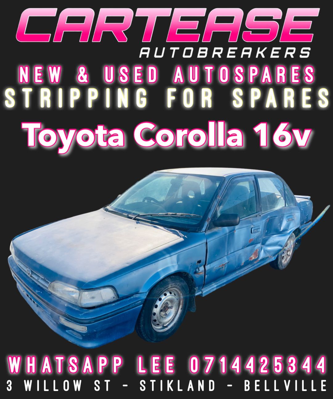TOYOTA COROLLA 16V STRIPPING FOR SPARES - Private Seller TOYOTA COROLLA 16V STRIPPING FOR SPARES - Private Seller
