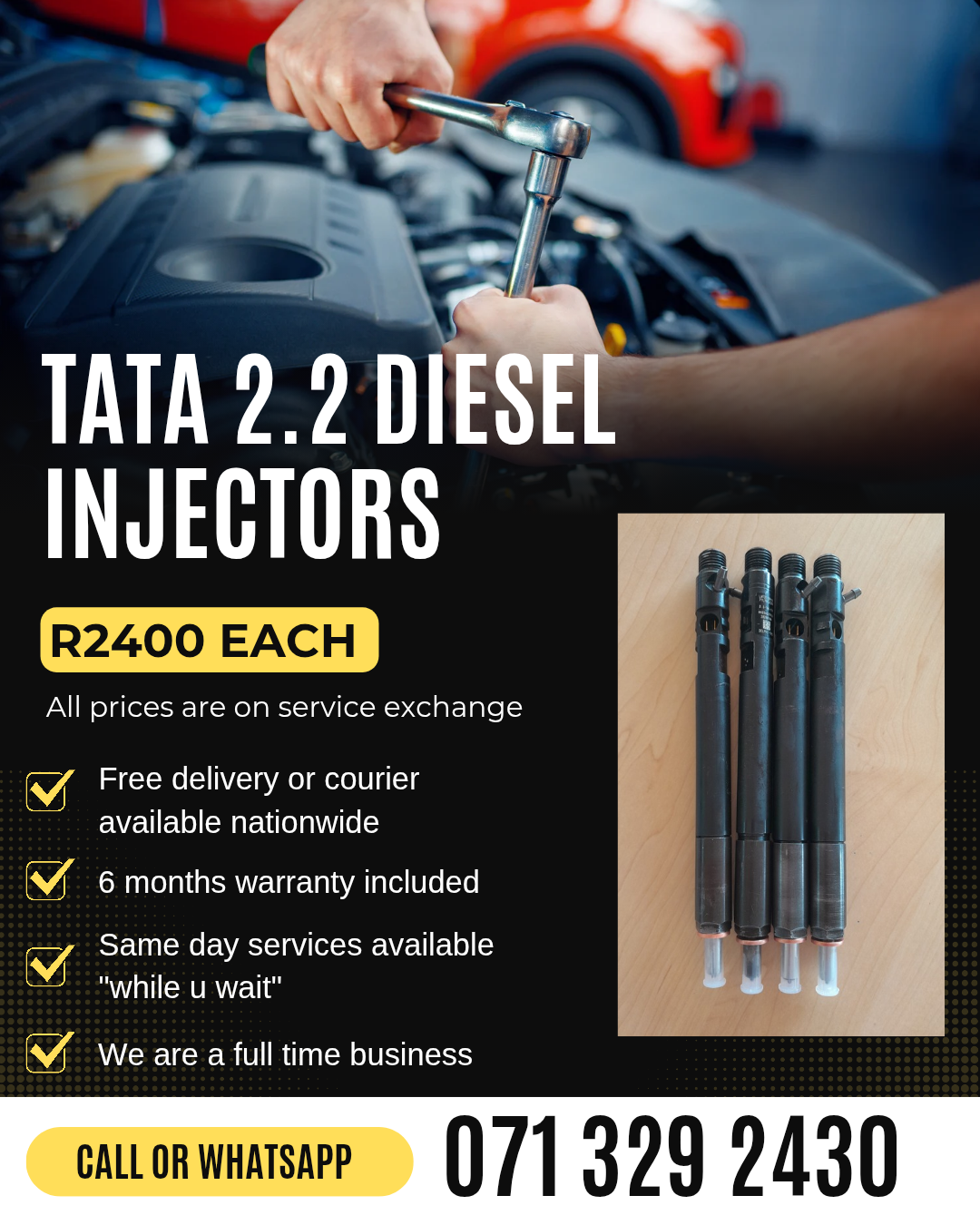 TATA 2.2 INJECTORS FOR SALE WITH WARRANTY - Private Seller TATA 2.2 INJECTORS FOR SALE WITH WARRANTY - Private Seller