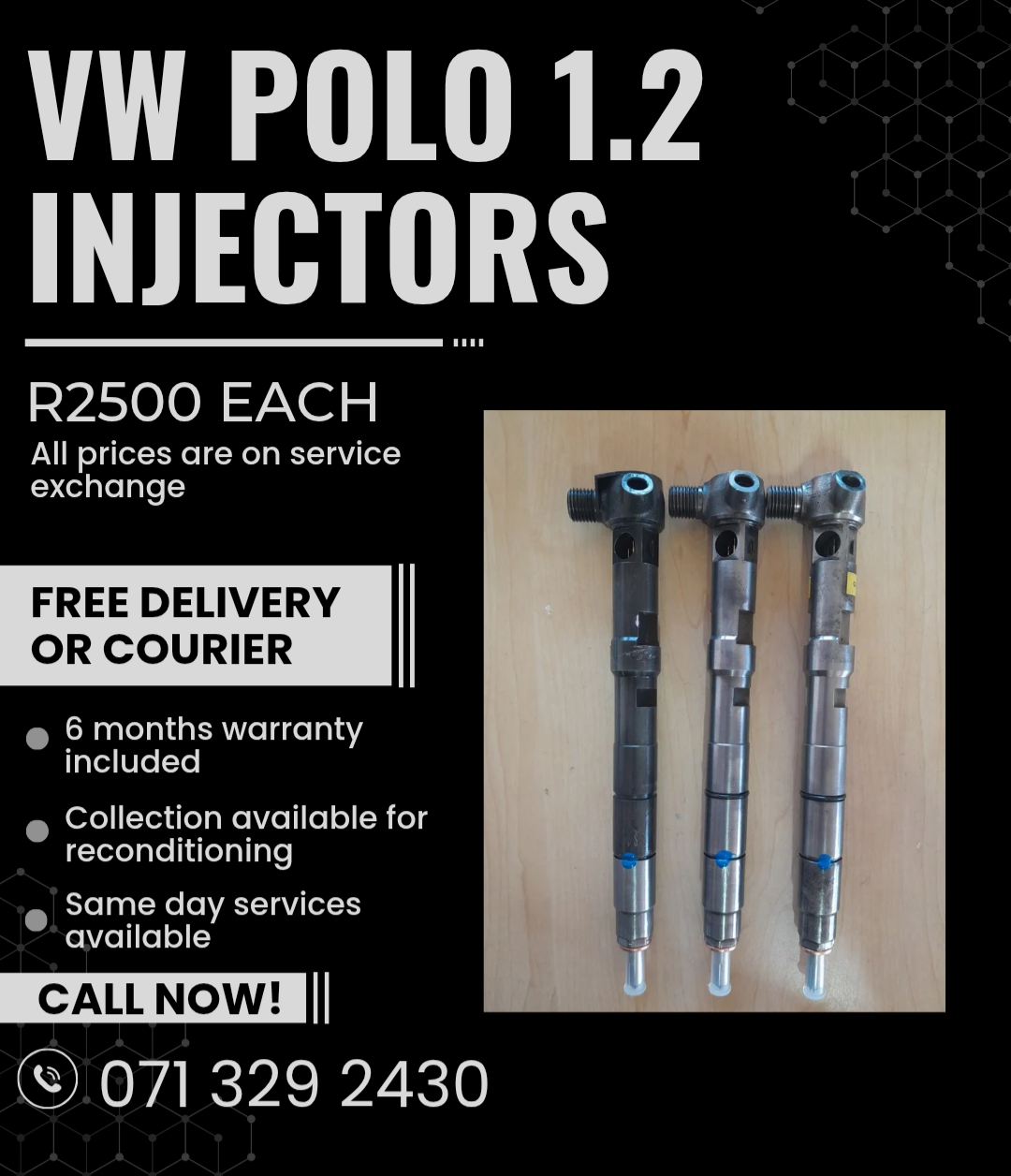 VW POLO 1.2 DIESEL INJECTORS FOR SALE WITH WARRANTY - Private Seller VW POLO 1.2 DIESEL INJECTORS FOR SALE WITH WARRANTY - Private Seller
