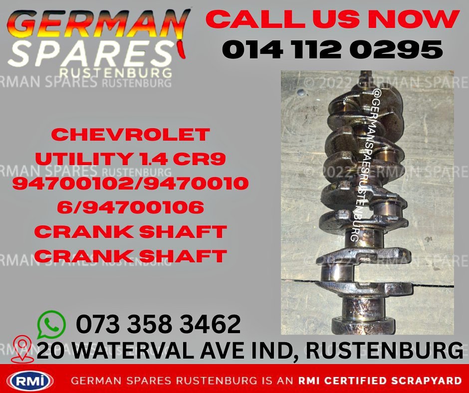 CHEVROLET UTILITY 1.4 CR[hidden information]/94700106/94700106 CRANK SHAFT FOR SALE - Private Seller