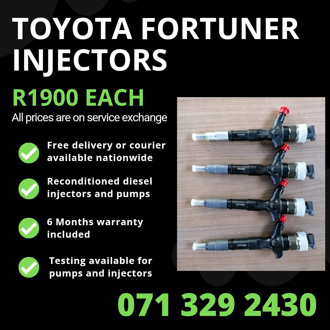 TOYOTA FORTUNER INJECTORS FOR SALE WITH WARRANTY - Private Seller TOYOTA FORTUNER INJECTORS FOR SALE WITH WARRANTY - Private Seller