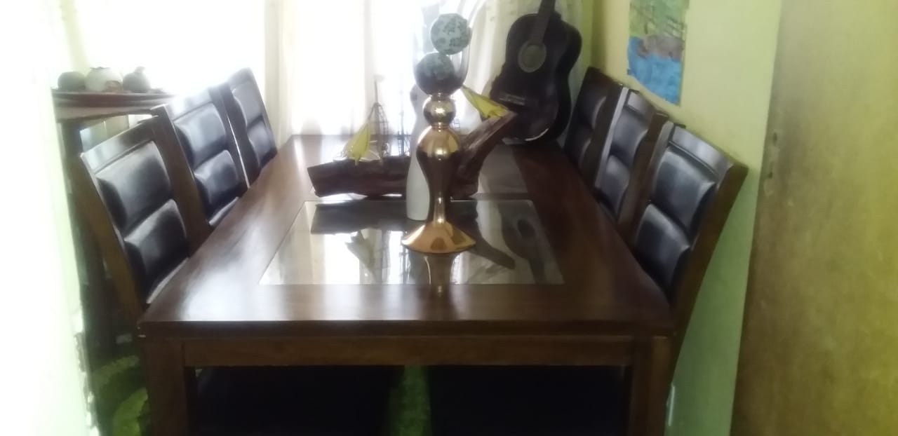 Dining table with leather chairs Junk Mail