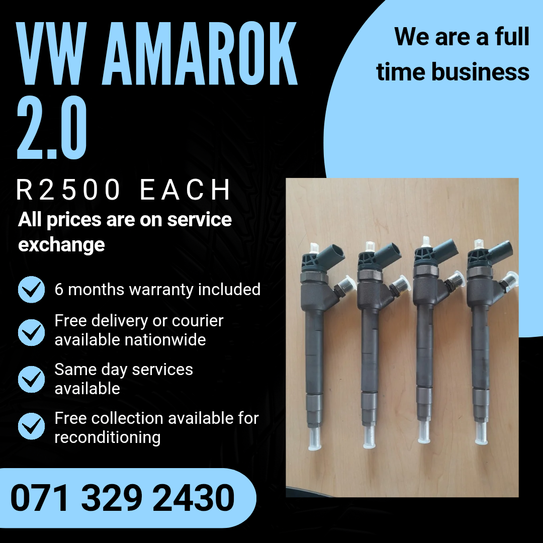 VW AMAROK 2.0 DIESEL INJECTORS FOR SALE WITH WARRANTY - Private Seller VW AMAROK 2.0 DIESEL INJECTORS FOR SALE WITH WARRANTY - Private Seller