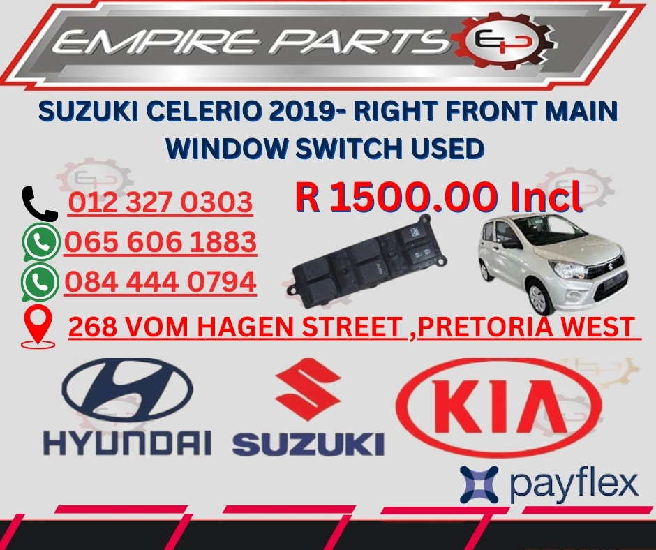 SUZUKI CELERIO 2019- RIGHT FRONT MAIN WINDOW SWITCH USED - Private Seller SUZUKI CELERIO 2019- RIGHT FRONT MAIN WINDOW SWITCH USED - Private Seller