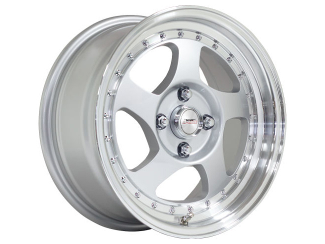 15″ A-Line Jedi 5/100 Silver Machined Lip Alloy wheels