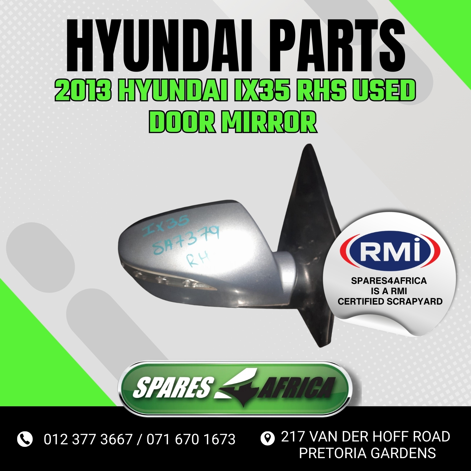 2013 HYUNDAI IX35 RHS USED DOOR MIRROR FOR SALE - Private Seller 2013 HYUNDAI IX35 RHS USED DOOR MIRROR FOR SALE - Private Seller