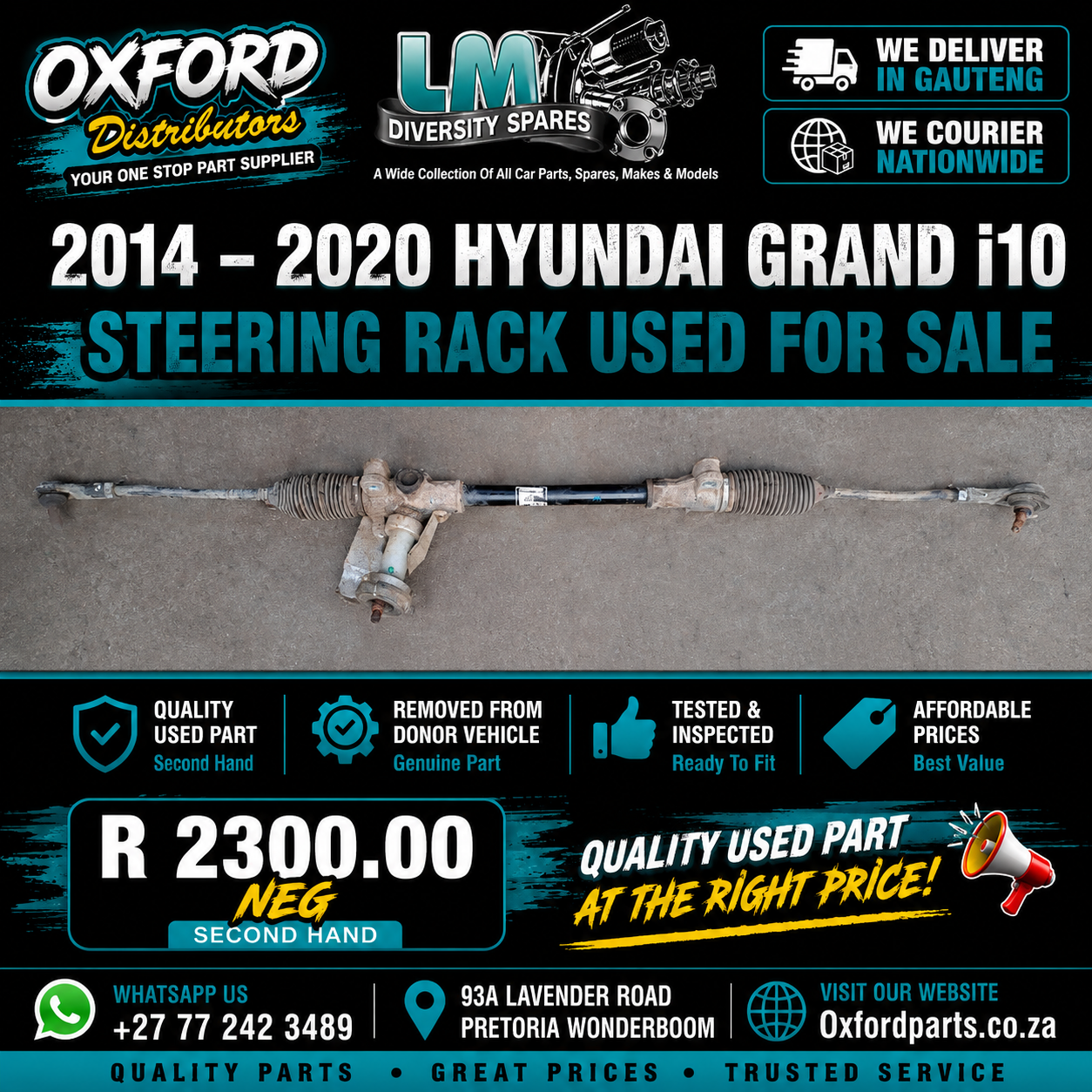 Hyundai Grand i10 Steering Rack for sale used - Private Seller Hyundai Grand i10 Steering Rack for sale used - Private Seller