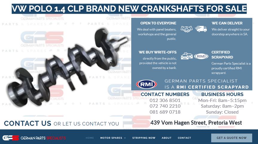 VW POLO 1.4 CLP BRAND NEW CRANKSHAFT FOR SALE - Private Seller VW POLO 1.4 CLP BRAND NEW CRANKSHAFT FOR SALE - Private Seller