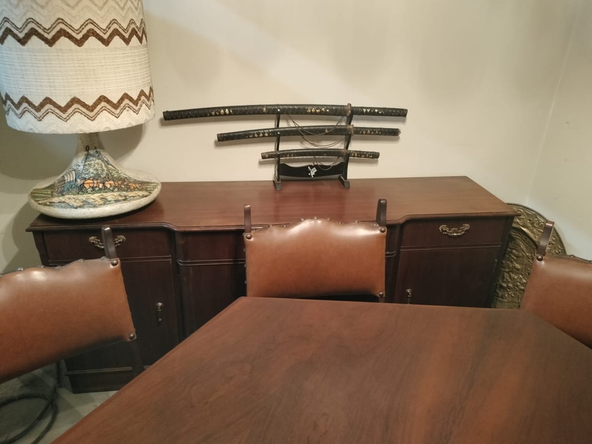 Antique dining room set with side server