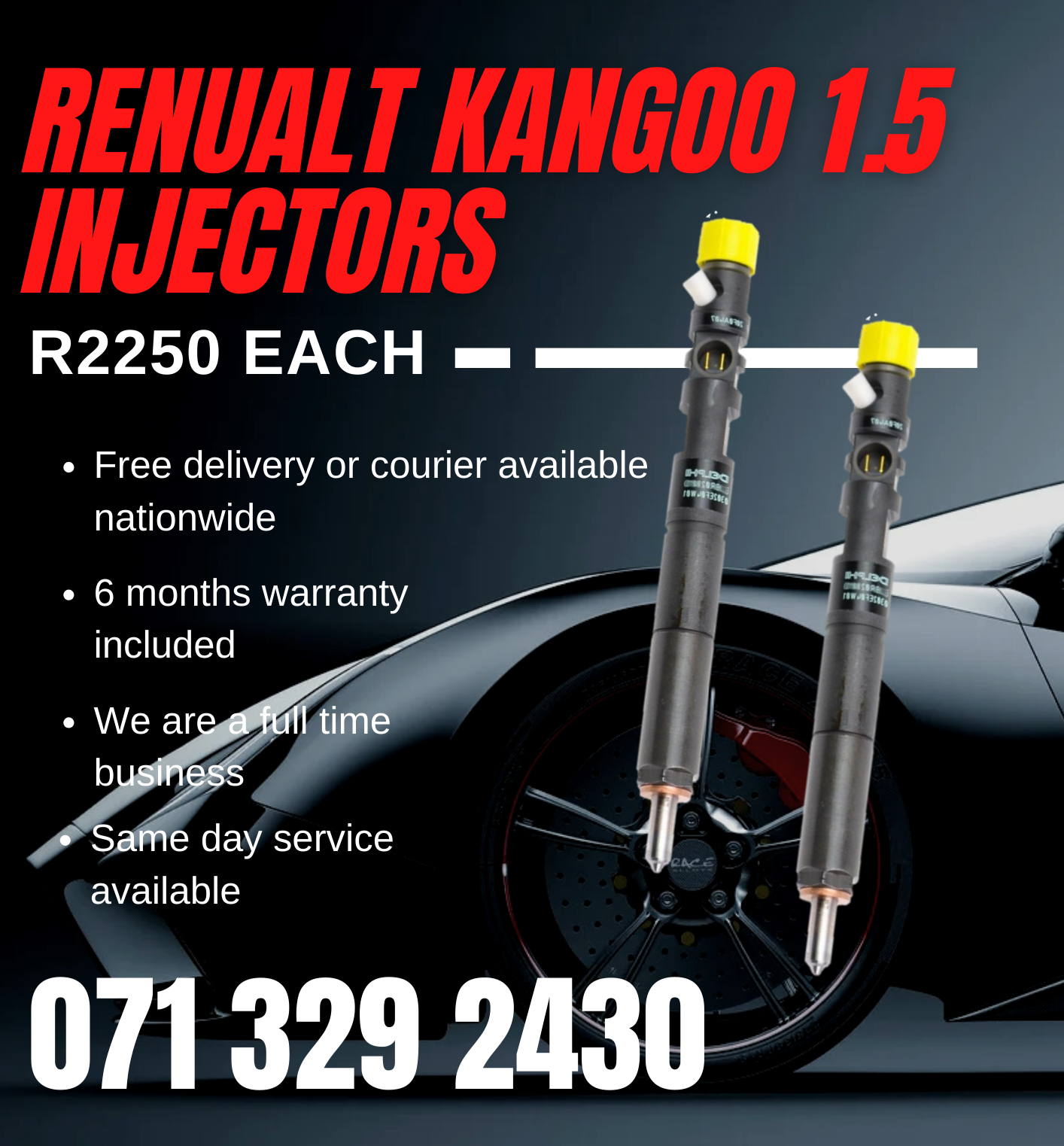 RENUALT KANGOO 1.5 INJECTORS FOR SALE WITH WARRANTY - Private Seller RENUALT KANGOO 1.5 INJECTORS FOR SALE WITH WARRANTY - Private Seller