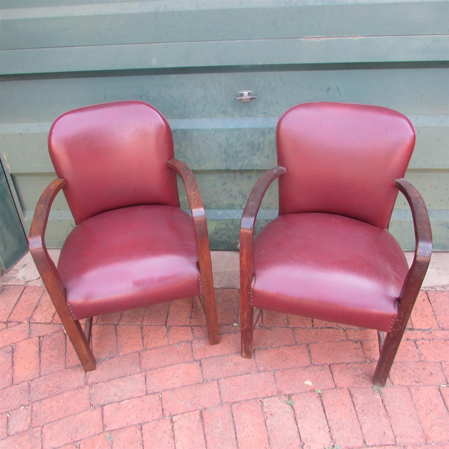 leather chairs with wood frame for sale