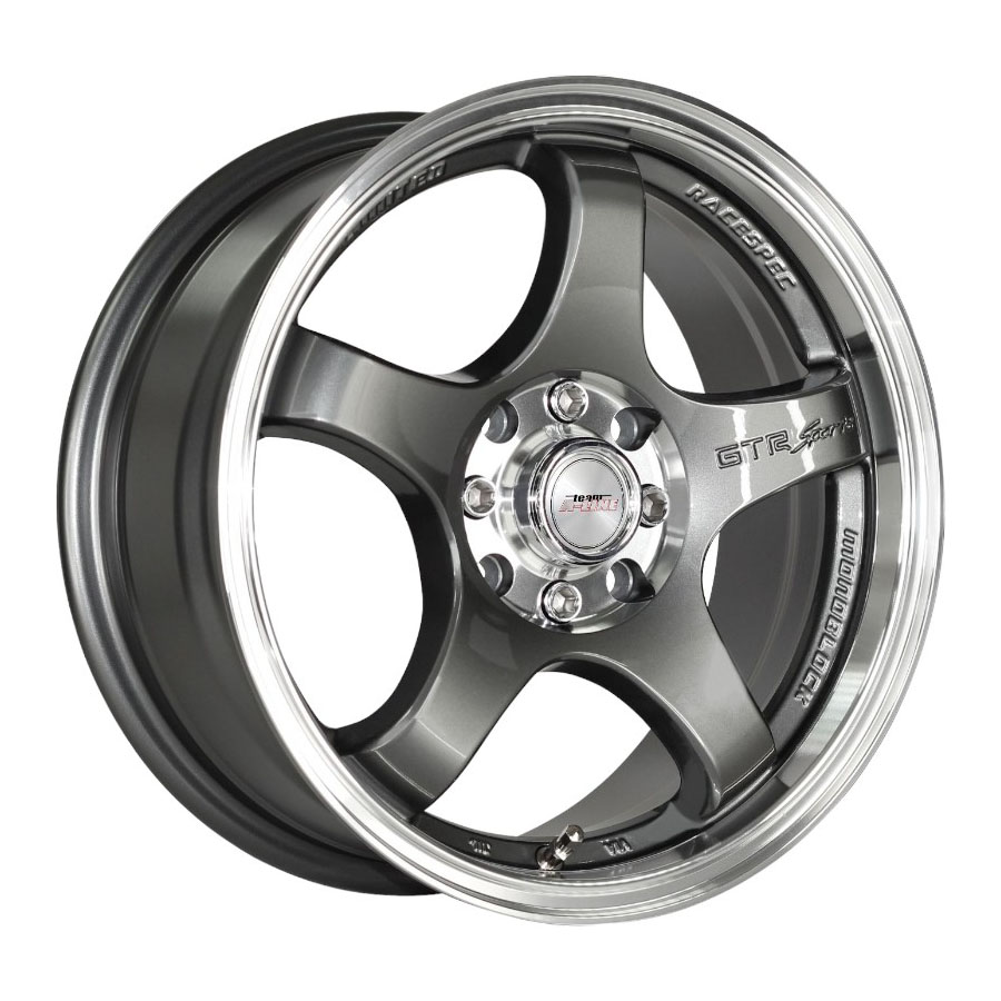 15″ A-Line Rocco 4/100 & 4/108 Gunmetal Machined Lip Alloy wheels