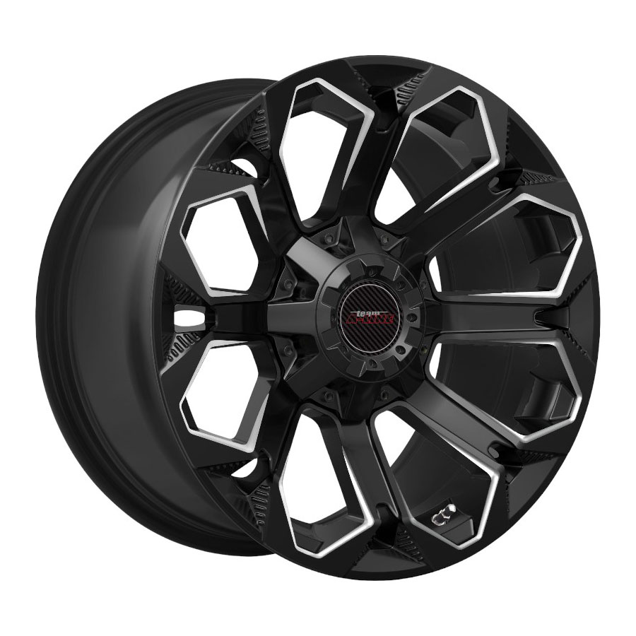18″ A-Line Hurricane 6/139 Satin Black Milled Alloy Wheels