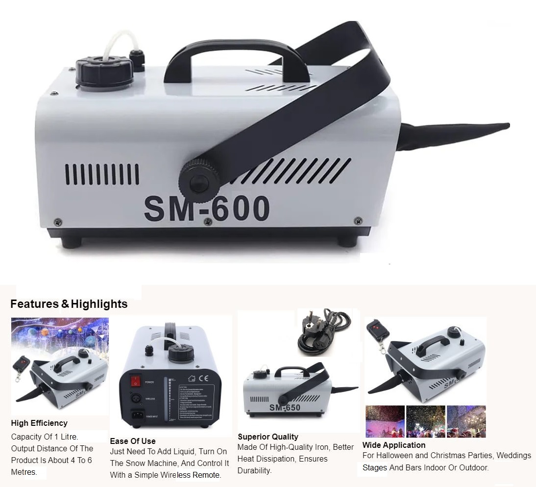 Stunning Snow Making Machine, Wireless Remote Control Snowflake Maker 220V. NEW