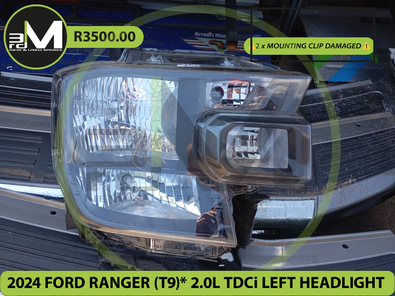 2024 FORD RANGER (T9) 2.0L TDCi LEFT HEADLIGHT (MOUNTING CLIPS) MV0808 - Private Seller 2024 FORD RANGER (T9) 2.0L TDCi LEFT HEADLIGHT (MOUNTING CLIPS) MV0808 - Private Seller