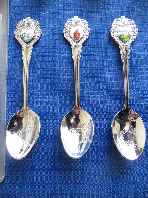 Collectible teaspoons with place names