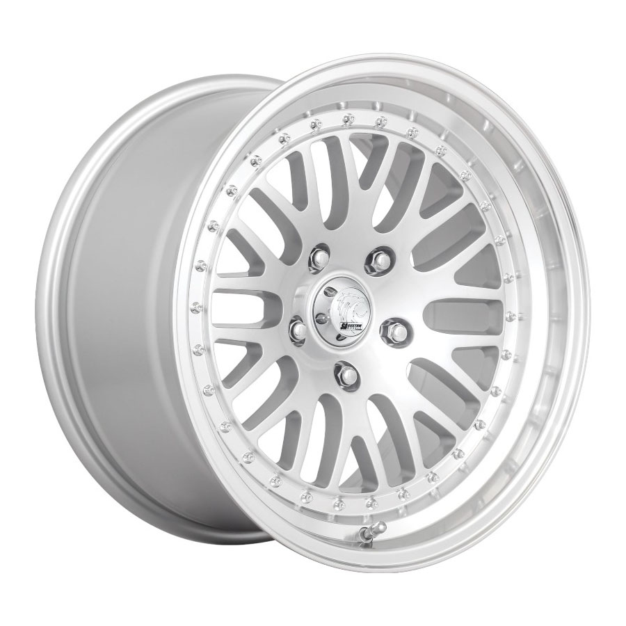 17″ A-Line Phantom 5/20 Super Silver Machine Lip Alloy Wheels