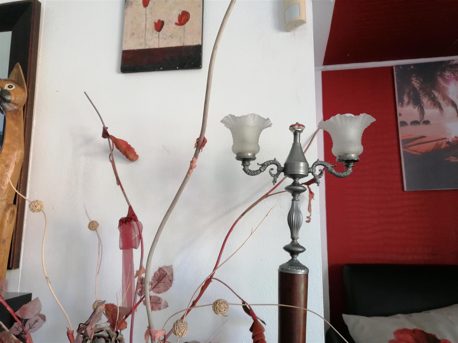 Vintage 2 arm lamp on marble base