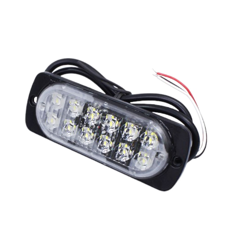 Universal Body or Grille Mount Strobe Light – White (11x4cm)