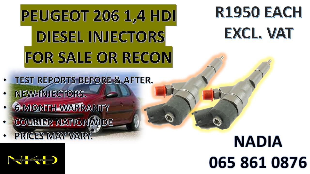 DIESEL INJECTORS FOR SALE FOR PEUGEOT 206 1.4 HDI - Private Seller DIESEL INJECTORS FOR SALE FOR PEUGEOT 206 1.4 HDI - Private Seller