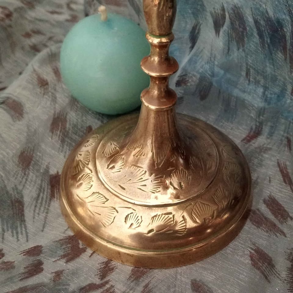 A Single Brass Candle Holder