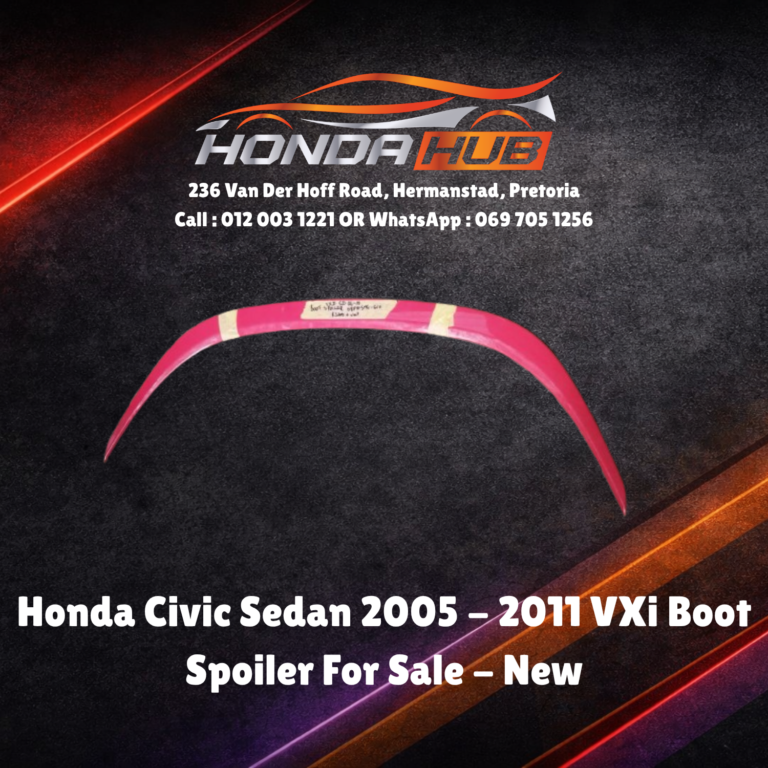 Honda Civic Sedan 2005 - 2011 VXi Boot Spoiler For Sale – New Replacement Part - Private Seller Honda Civic Sedan 2005 - 2011 VXi Boot Spoiler For Sale – New Replacement Part - Private Seller