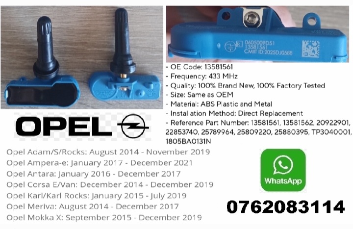 Opel tyre valves and TPMS tyre pressure sensors - Private Seller