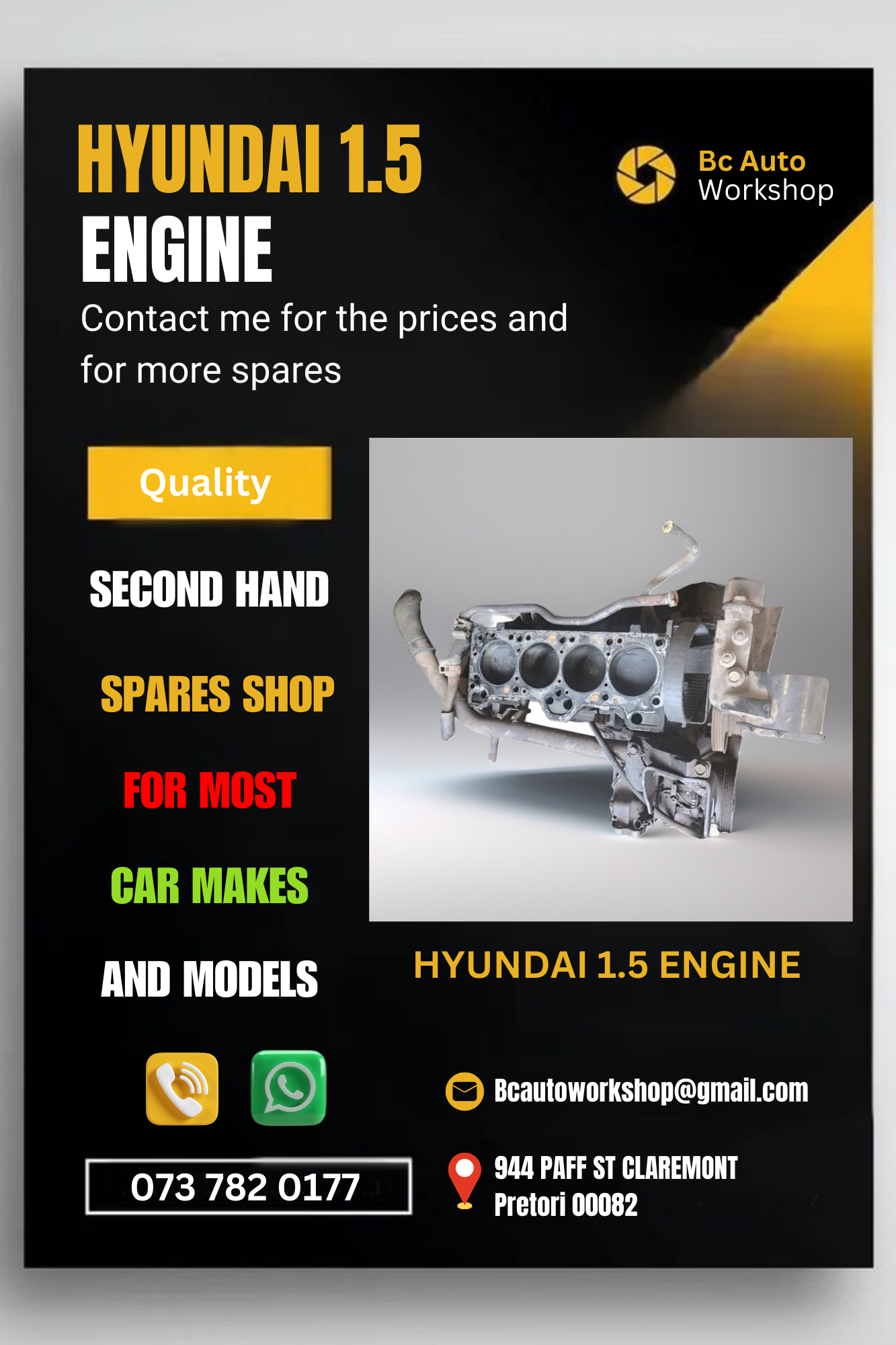 Hyundai engine 1.5 - Private Seller