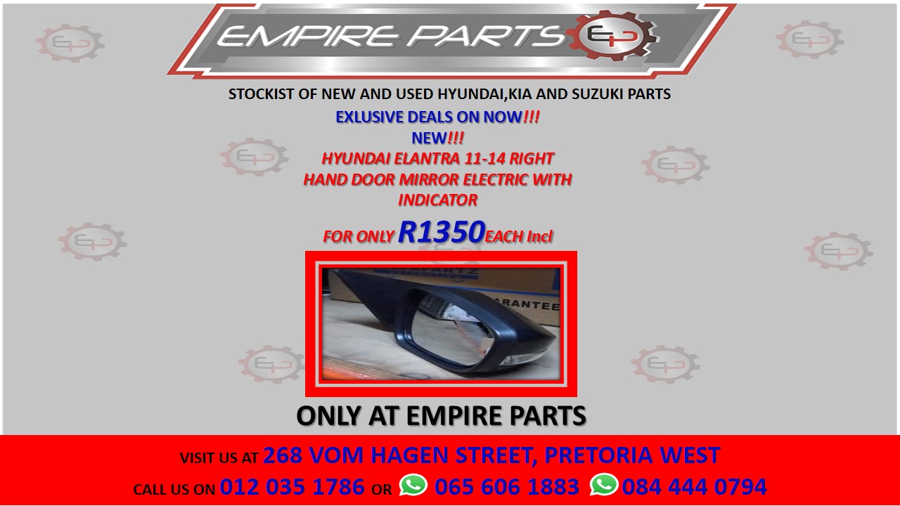 HYUNDAI ELANTRA 11-14 RIGHT HAND DOOR MIRROR ELECTRIC WITH INDICATOR - Private Seller HYUNDAI ELANTRA 11-14 RIGHT HAND DOOR MIRROR ELECTRIC WITH INDICATOR - Private Seller