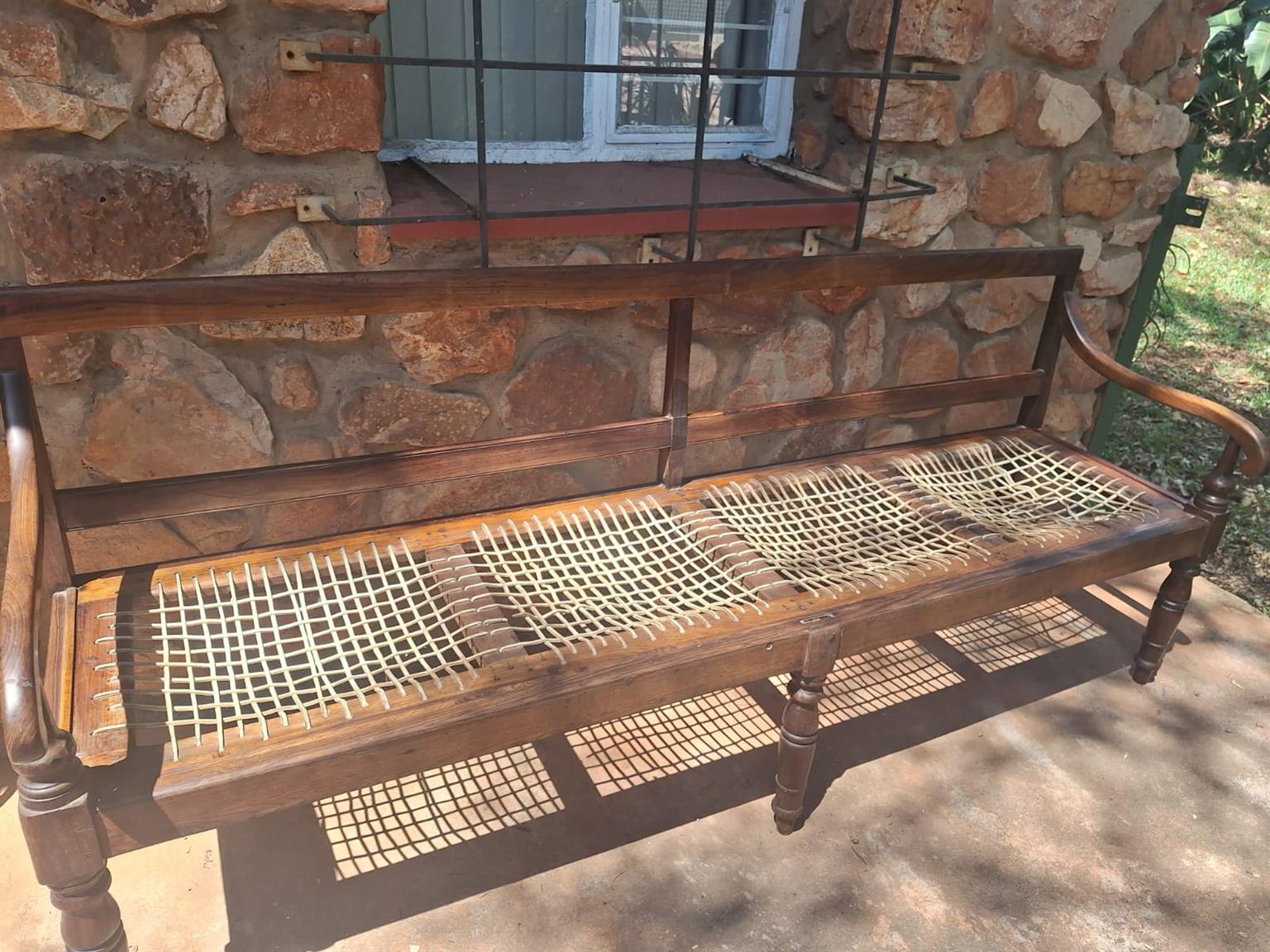 BLACK WOOD FOUR SEATER RIEMPIES BENCH FOR SALE BLACK WOOD FOUR SEATER RIEMPIES BENCH FOR SALE