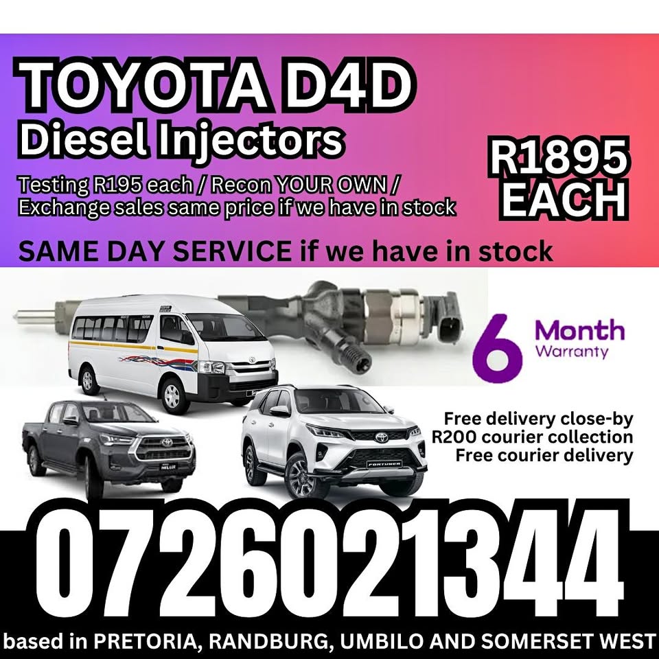 Toyota D4D diesel injectors for sale