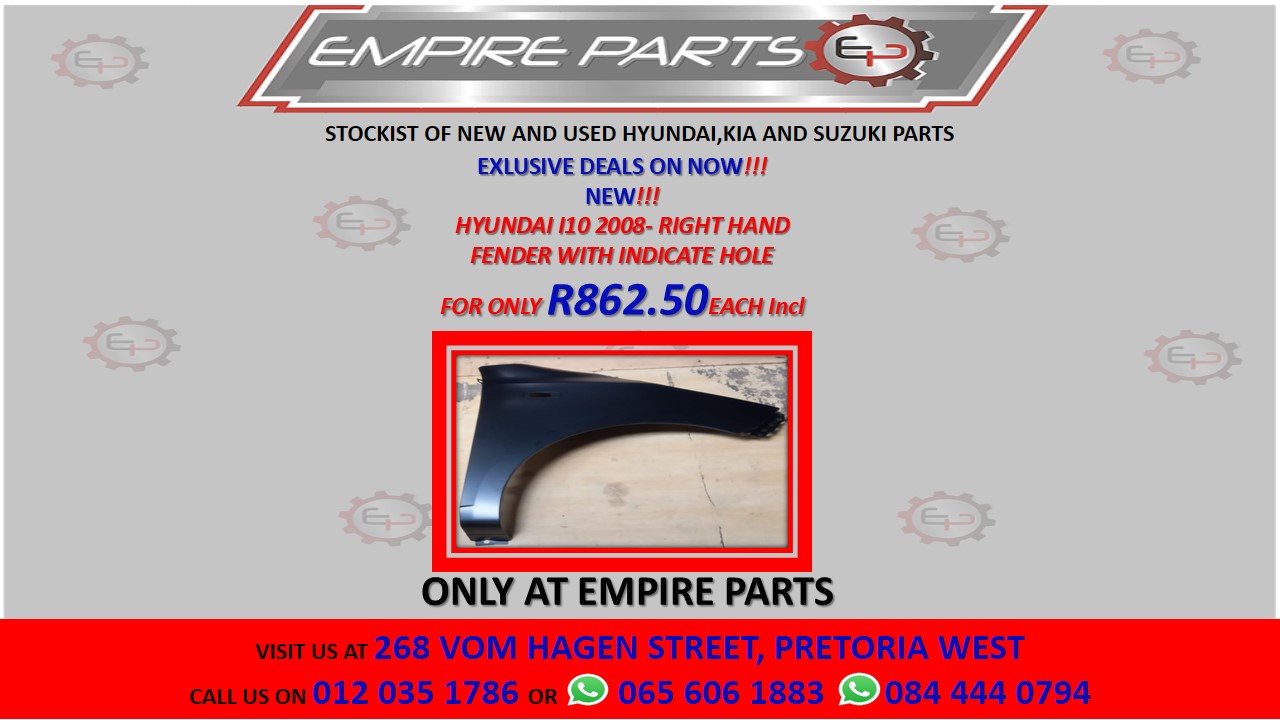 HYUNDAI I10 2008- RIGHT HAND FENDER WITH INDICATE HOLE - Private Seller HYUNDAI I10 2008- RIGHT HAND FENDER WITH INDICATE HOLE - Private Seller