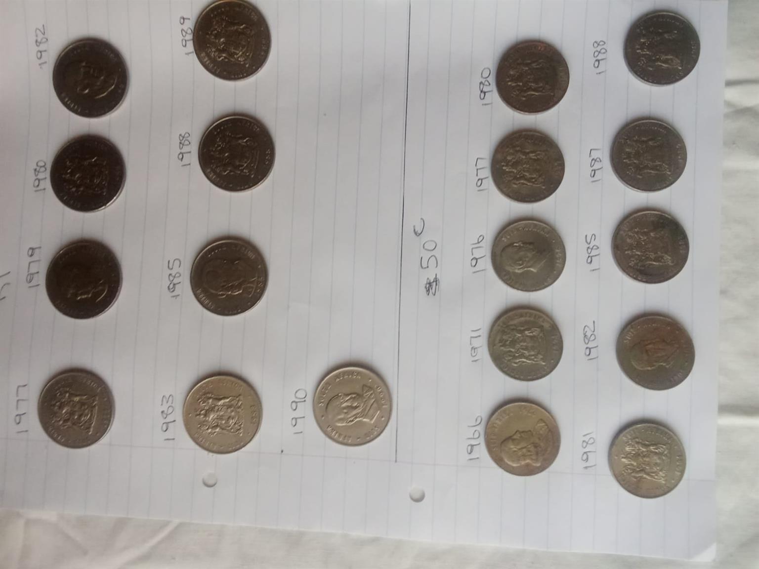 Coins old and Mandela coins Coins old and Mandela coins