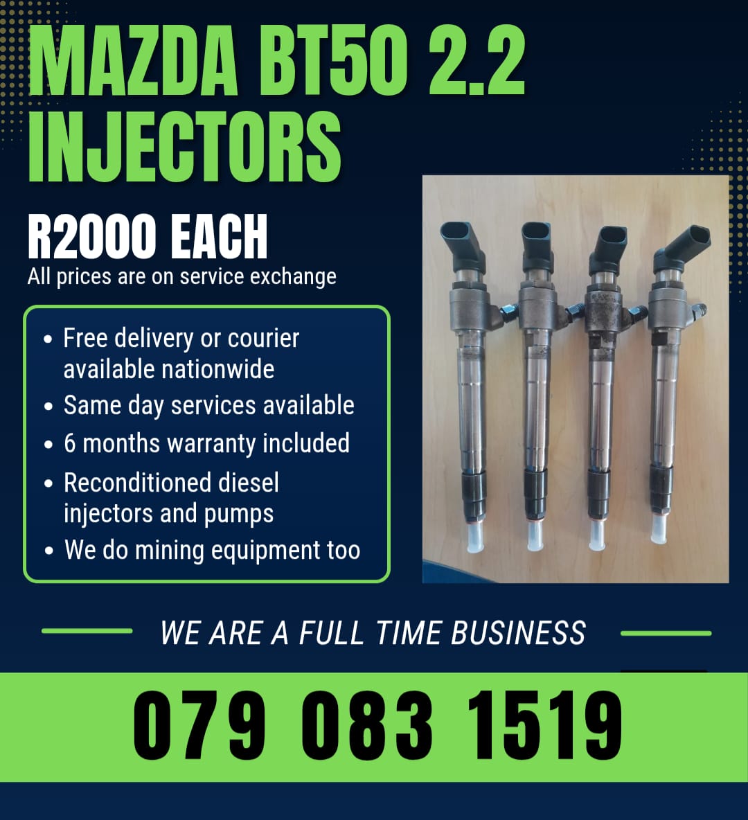 MAZDA BT50 2.2 INJECTORS FOR SALE WITH WARRANTY INCLUDED - Private Seller MAZDA BT50 2.2 INJECTORS FOR SALE WITH WARRANTY INCLUDED - Private Seller