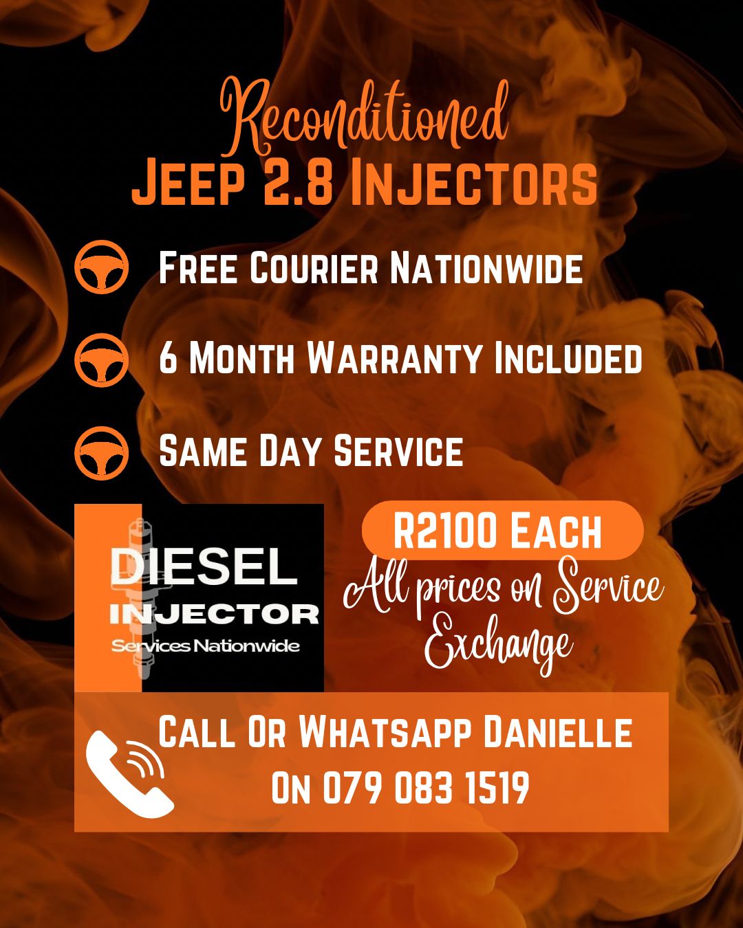JEEP 2.8 INJECTORS FOR SALE WITH WARRANTY INCLUDED - Private Seller JEEP 2.8 INJECTORS FOR SALE WITH WARRANTY INCLUDED - Private Seller