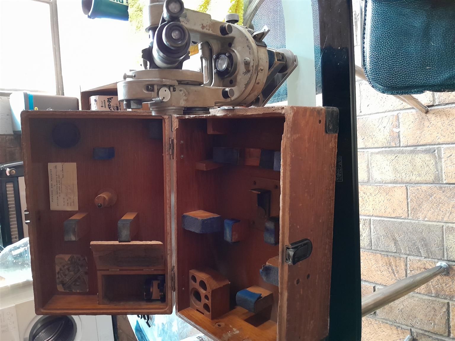 Antique Dumpie level and tripod.Original amd very neat