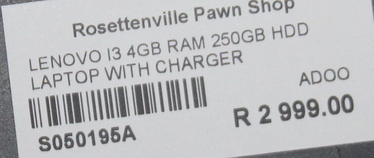 Lenovo i3 4GB RAM 250GB HDD Laptop With Charger S050195A#Rosettenvillepawnshop 