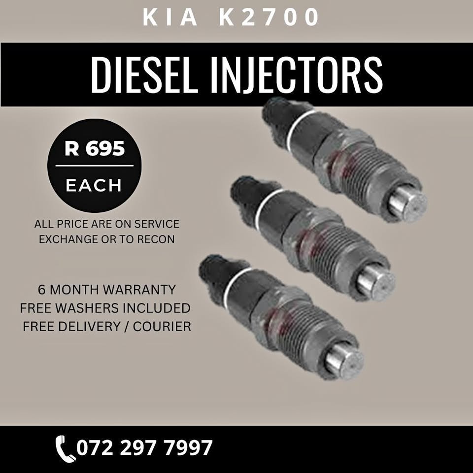 Kia K2700 DIesel Injectors for sale on service exchange or to recon
