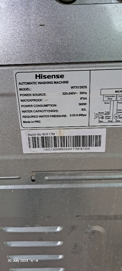 hisense wtx1302s 13kg top loader