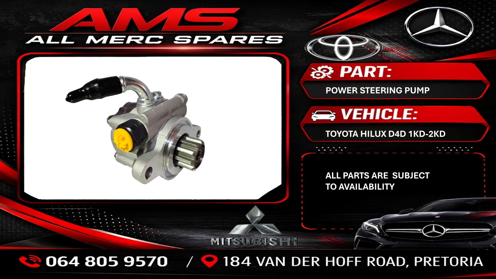 NEW Toyota Hilux D4D 1KD / 2KD Power Steering Pump - Private Seller NEW Toyota Hilux D4D 1KD / 2KD Power Steering Pump - Private Seller