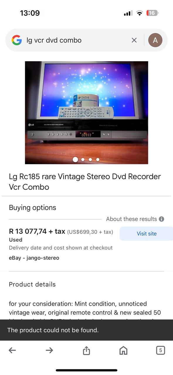 LG rare vintage DVD Vcr combo stereo