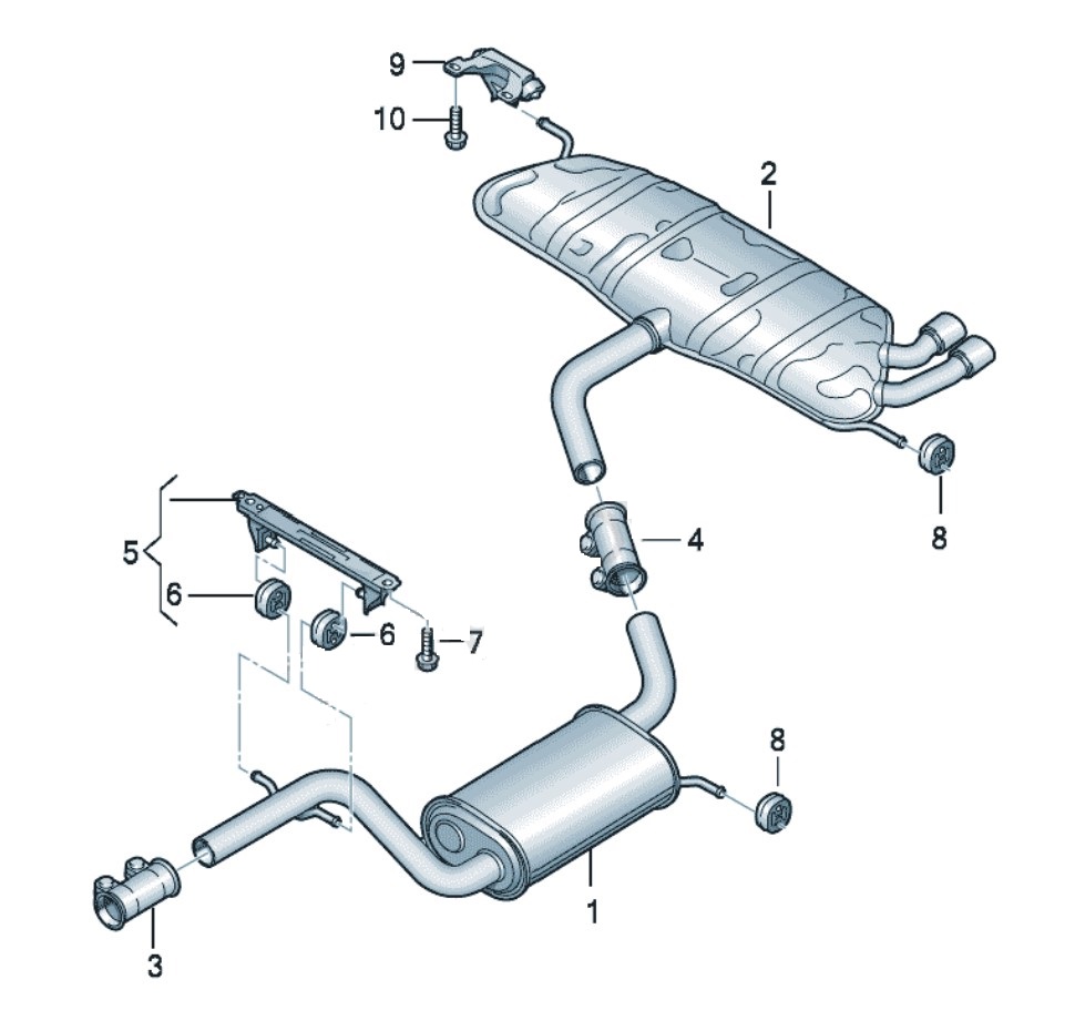 VW 1.4 TSI Scirocco Exhaust Pipe