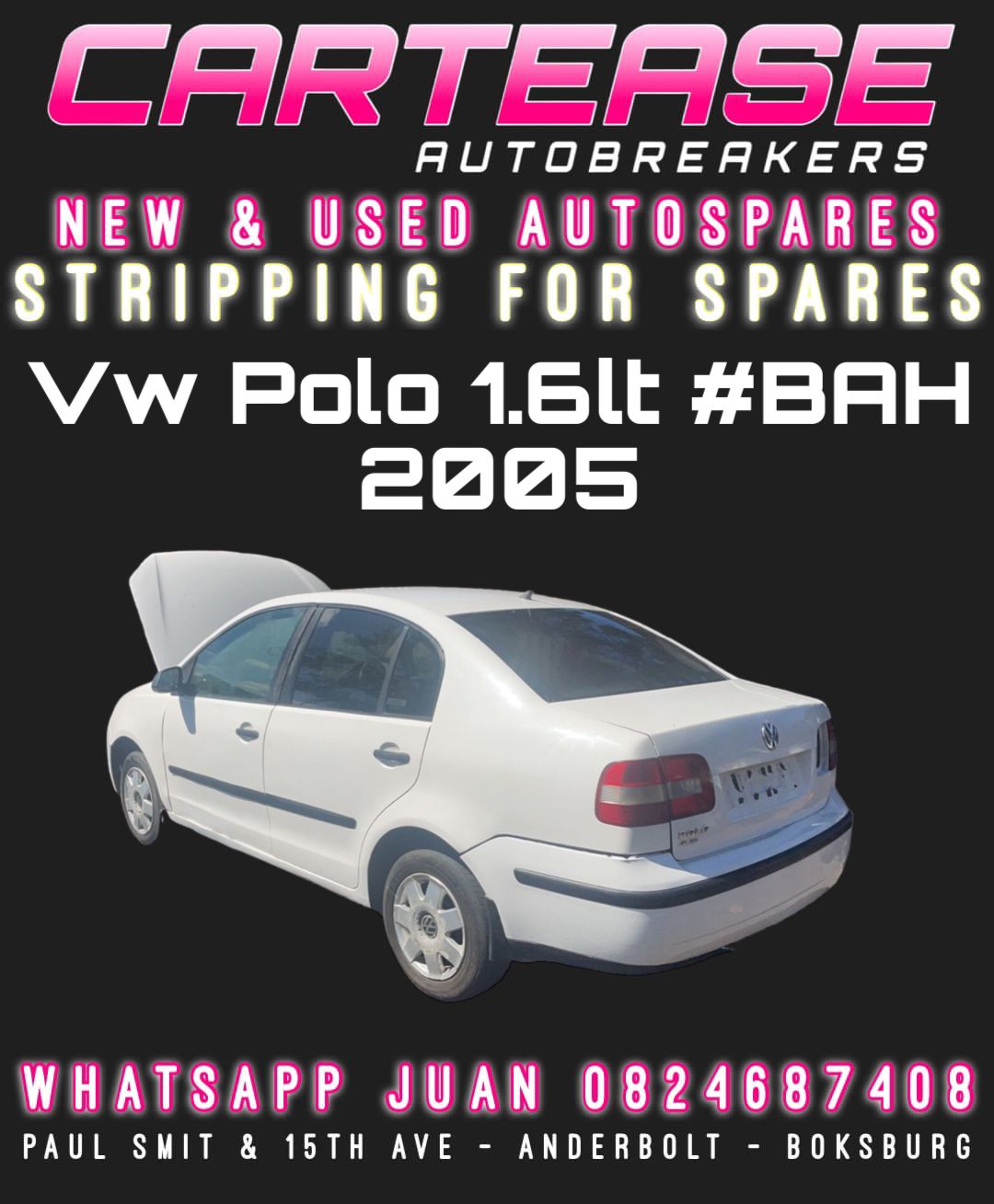 VW POLO 1.6LT #BAH 2005 STRIPPING FOR SPARES - Private Seller VW POLO 1.6LT #BAH 2005 STRIPPING FOR SPARES - Private Seller