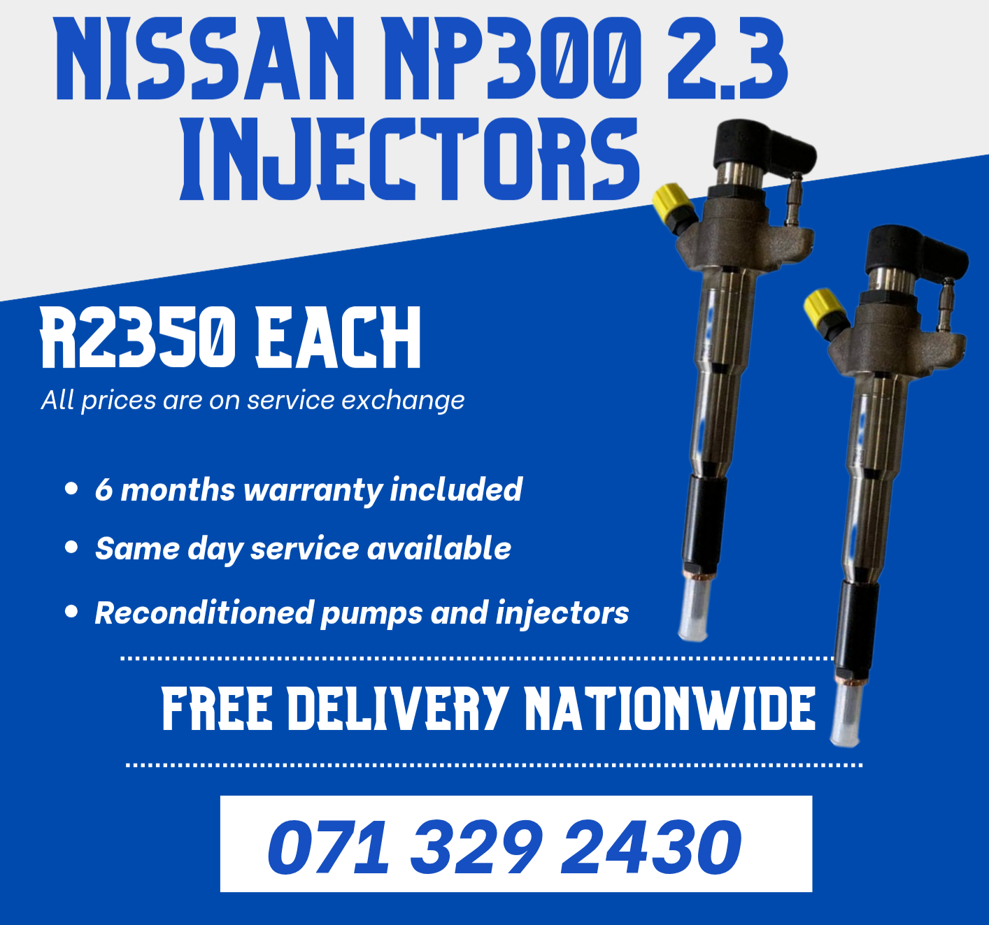 NISSAN NP300 2.3 INJECTORS FOR SALE WITH WARRANTY INCLUDED - Private Seller NISSAN NP300 2.3 INJECTORS FOR SALE WITH WARRANTY INCLUDED - Private Seller