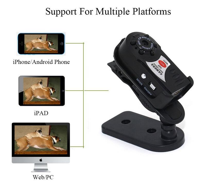 WiFi Mini Hidden Spy Camera, Portable NVR WiFi Q7 P2P Miniature Spy DVR Camera.