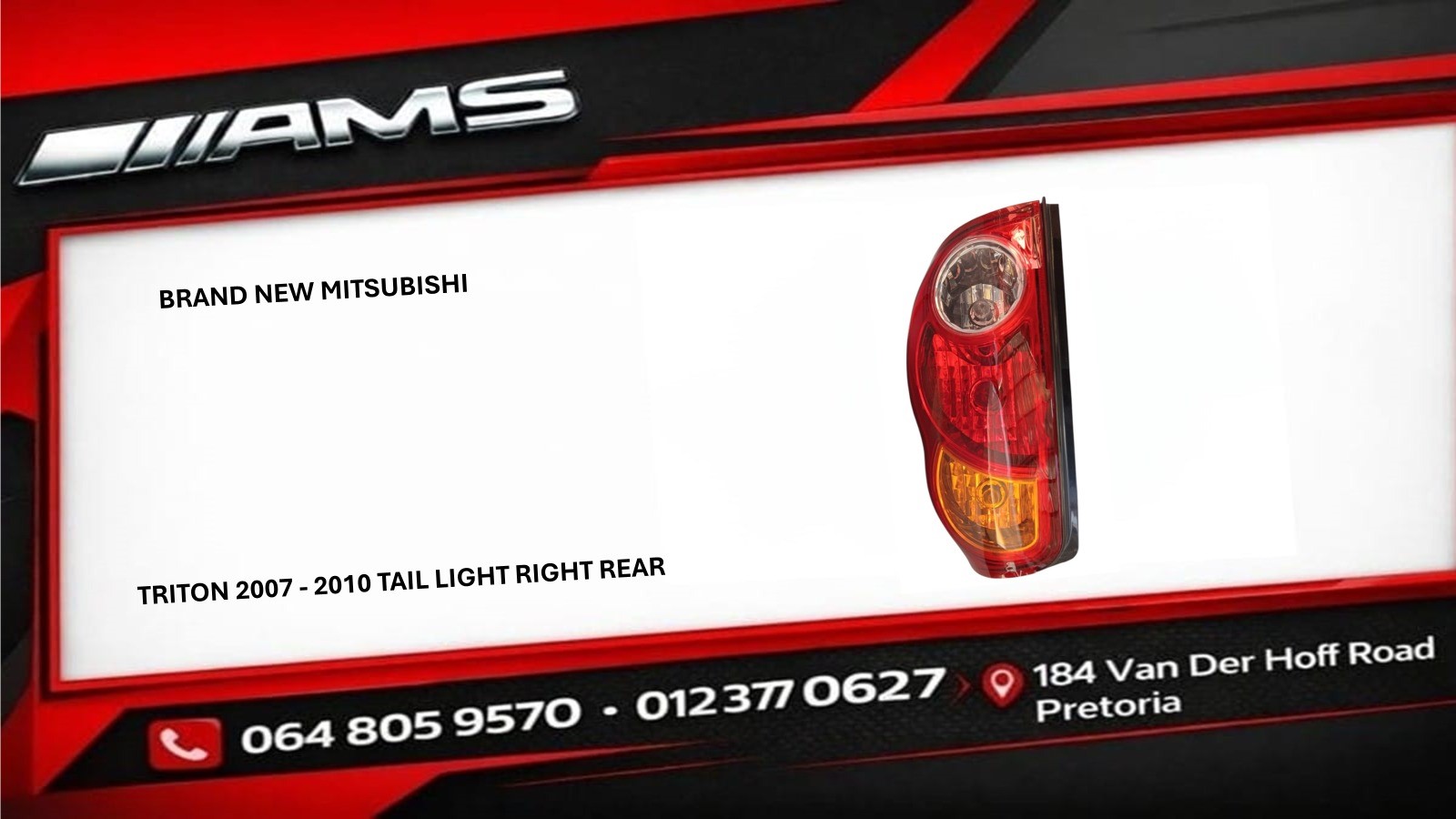 NEW MITSUBISHI TRITON 2007–2010 RIGHT TAILLIGHT - Private Seller NEW MITSUBISHI TRITON 2007–2010 RIGHT TAILLIGHT - Private Seller