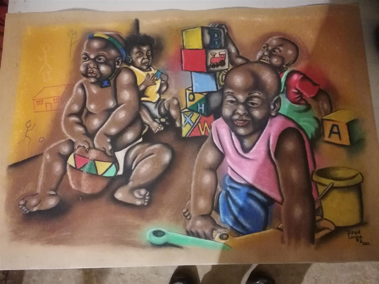 Oil paintings, Floyd Langa.